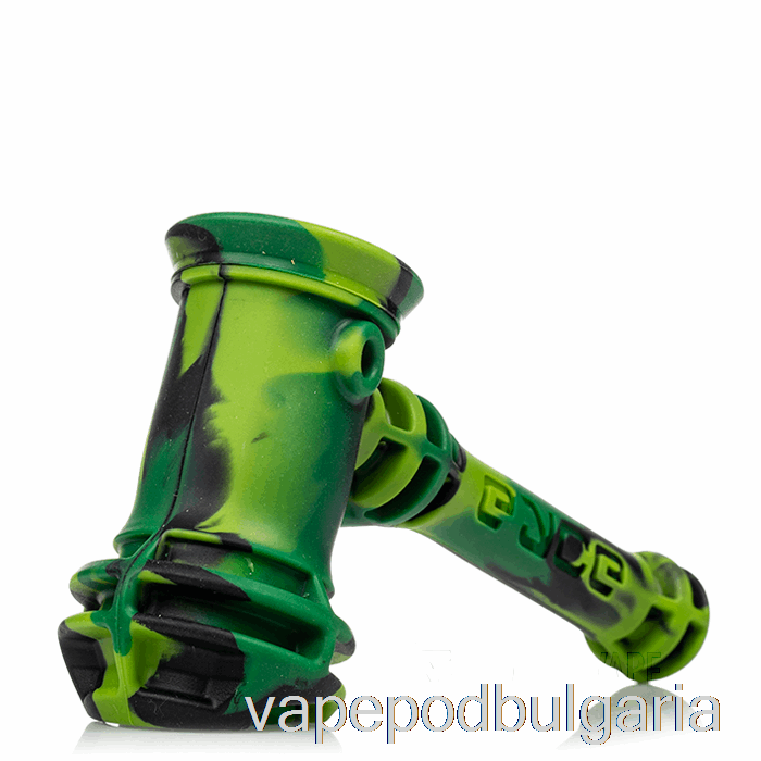 Vape 10000 Дръпки Eyce Hammer Silicone Bubbler Jungle (черно / зелено / лайм зелено)